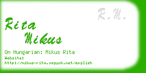 rita mikus business card